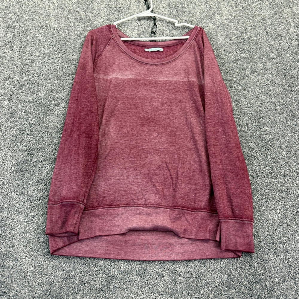 Maurices Sweatshirt Womens Large Maroon Raglan Long Sleeve Crew Neck Pullover